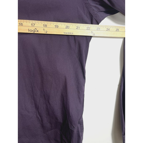 Theory Sylvain Wealth Shirt Poplin Knit Button Up Stretch Purple Size Large - Picture 3 of 10